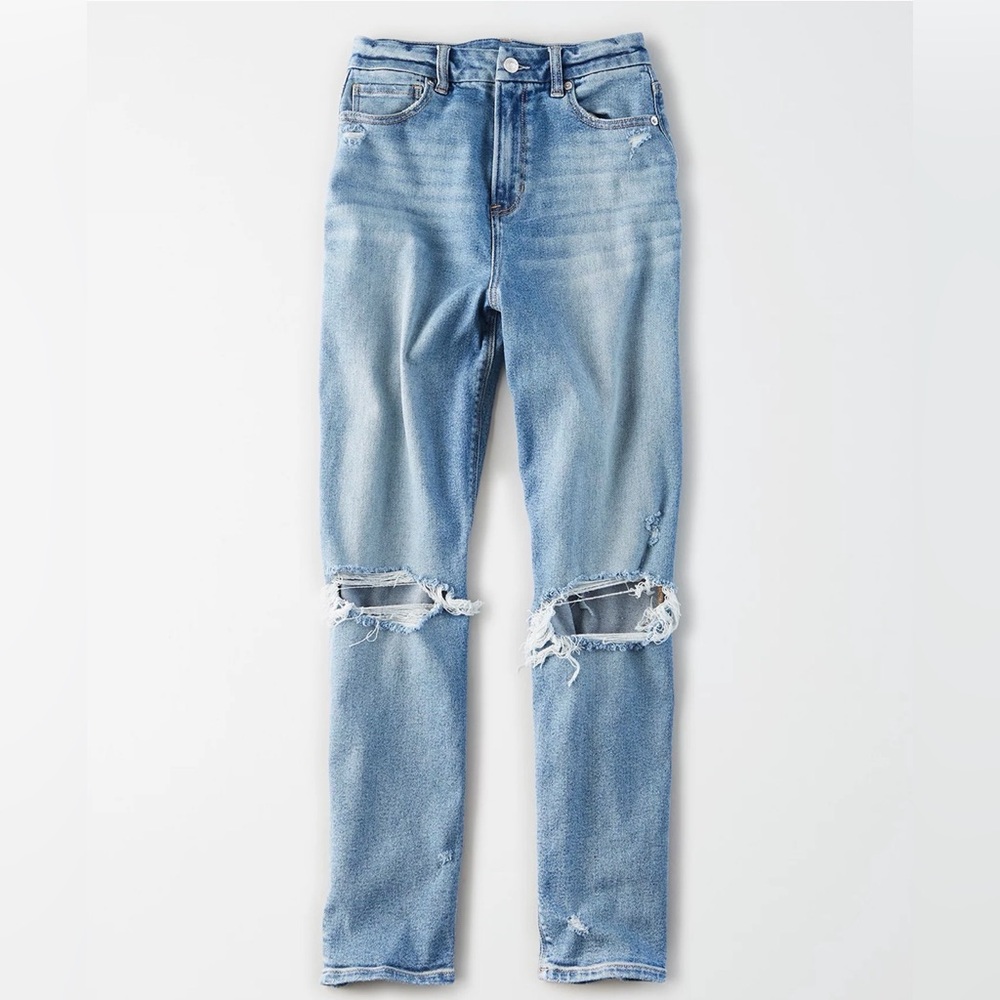 American Eagle Outfitters Ripped Curvy Mom Jeans